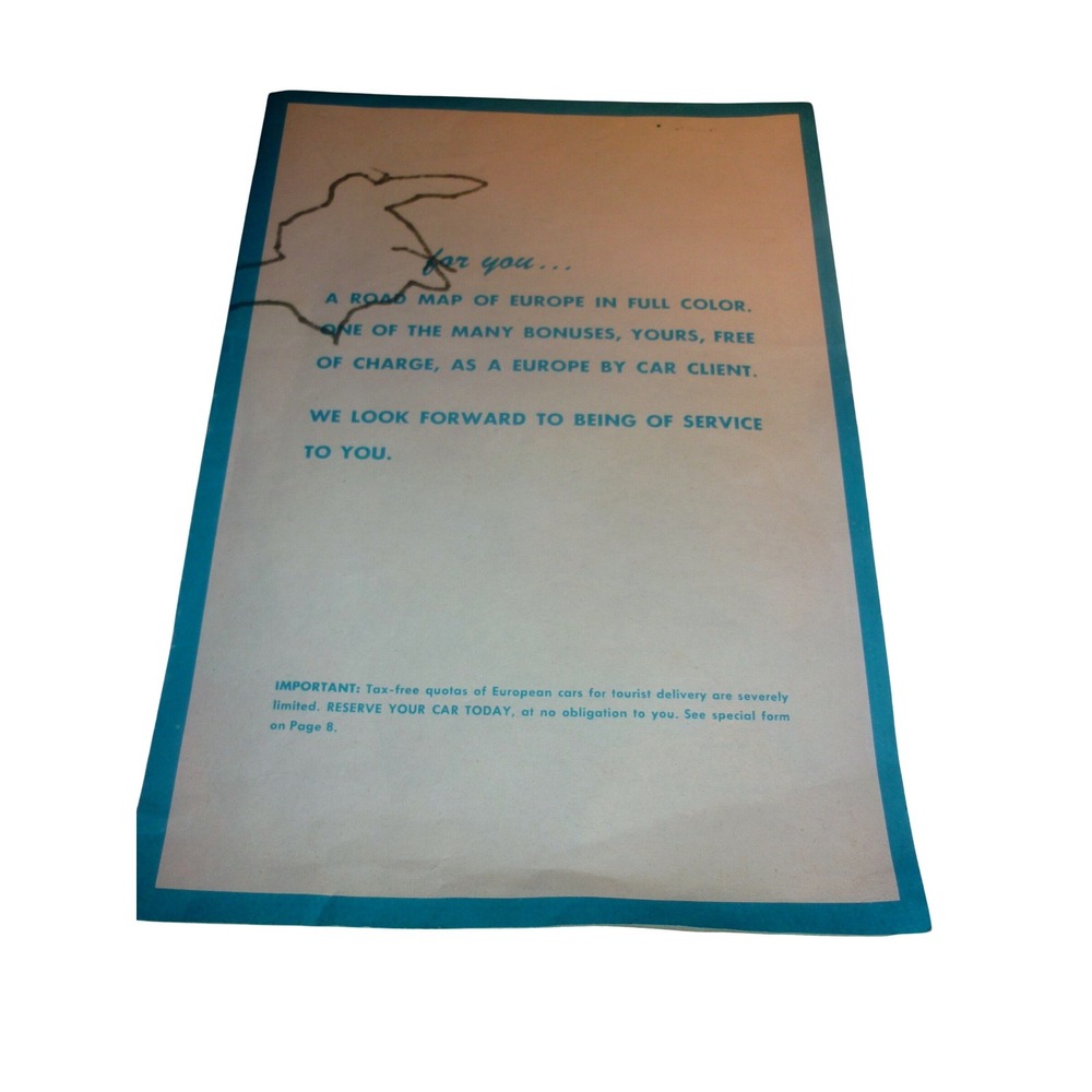 Hallwag Bern Europe Road Map 1962 Vintage Travel Blue Fair Scribble